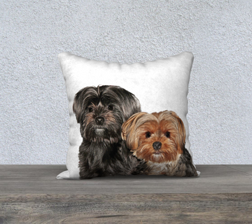 Throw Pillow Cover Coco & Ginger the Yorkies